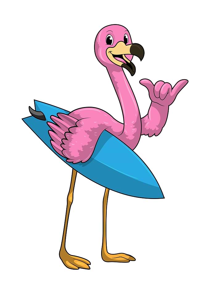 Flamingo Surfer Surfboard