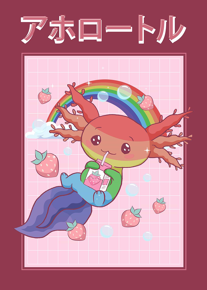 Kawaii Axolotl LGBTQ