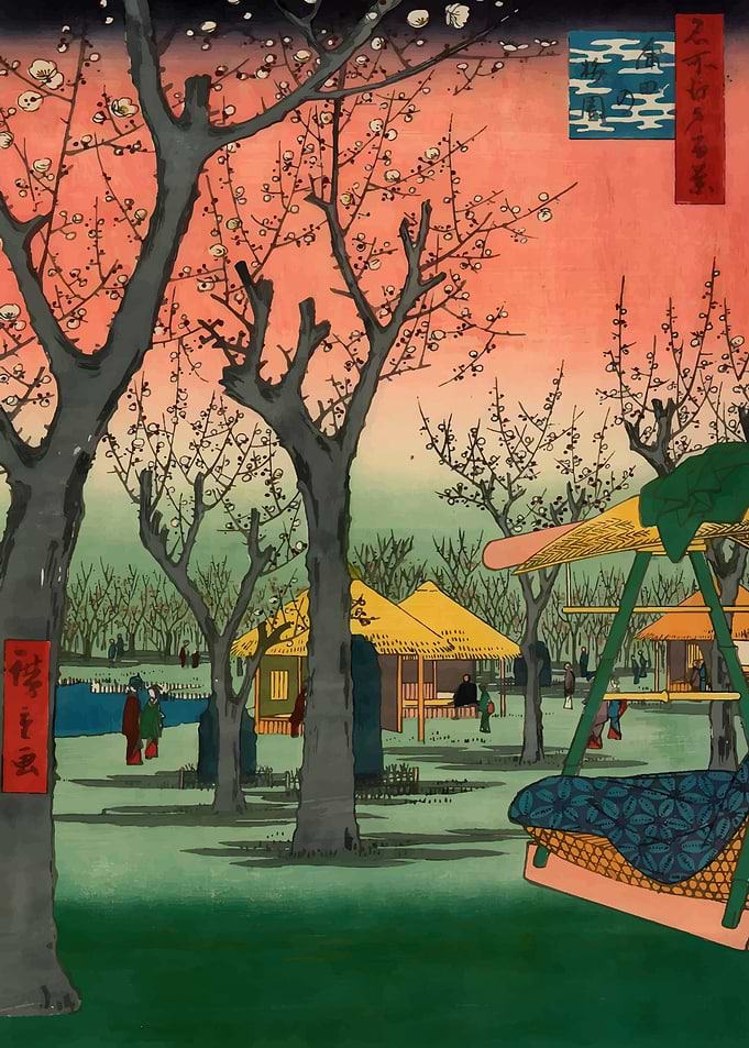 Ukiyo e Plum Garden