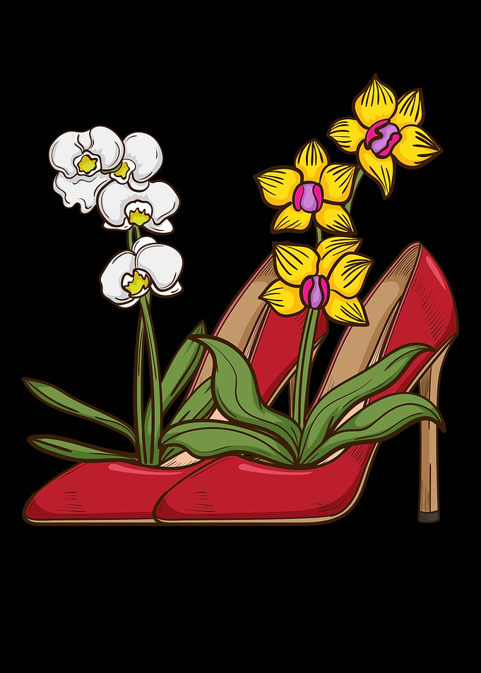 High Heel Shoes Orchids