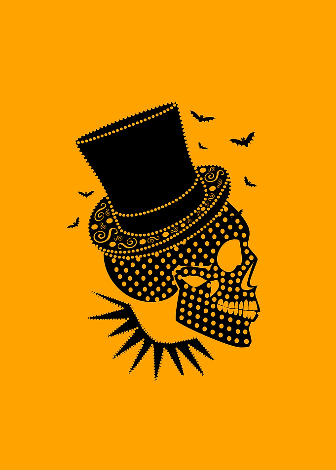 Halloween skull with cylin