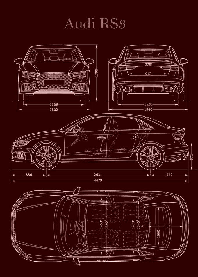 Audi RS3 2017 Blueprint