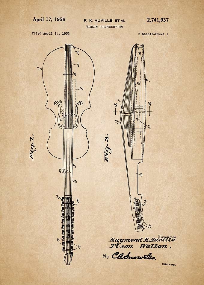 Violin Patent Blueprint
