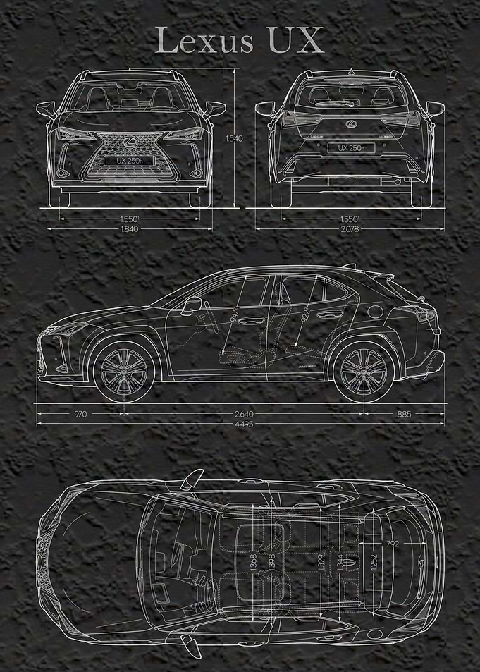 Lexus UX 2019 Blueprint