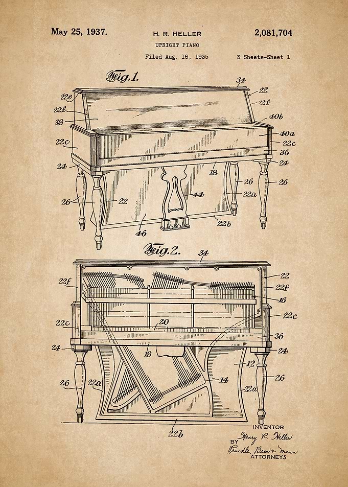 Piano Vintage Patent