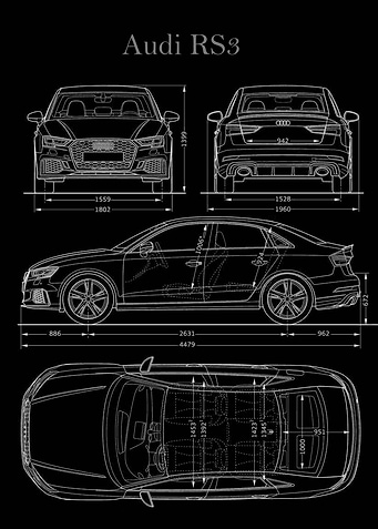 Audi RS3 2017 Blueprint