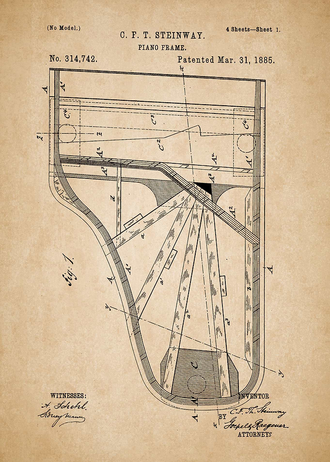 Old Piano Vintage Patent