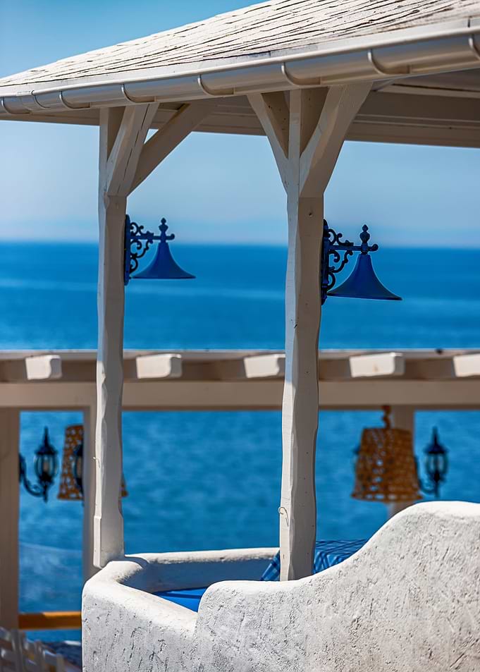 Greek cafe, seascape, view