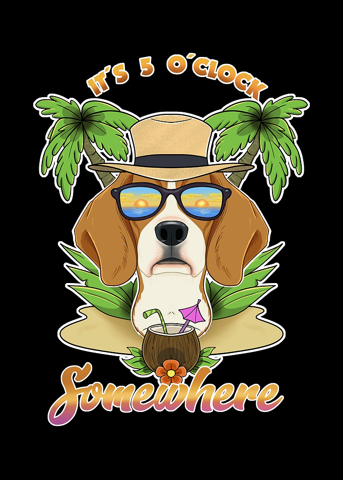 Beagle Drinking Beach