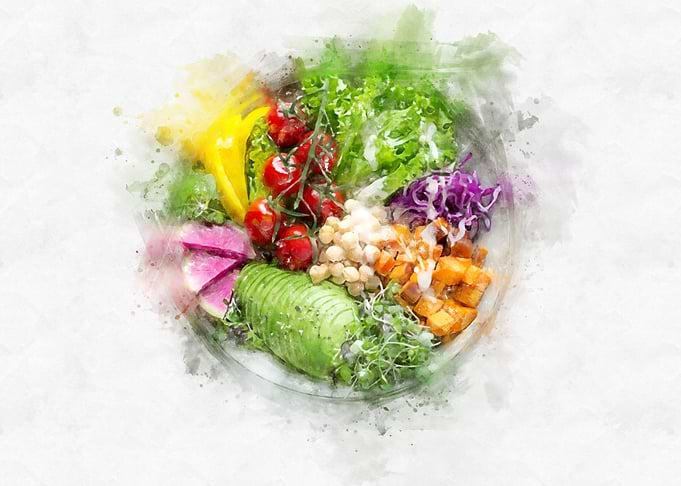 salad water color white