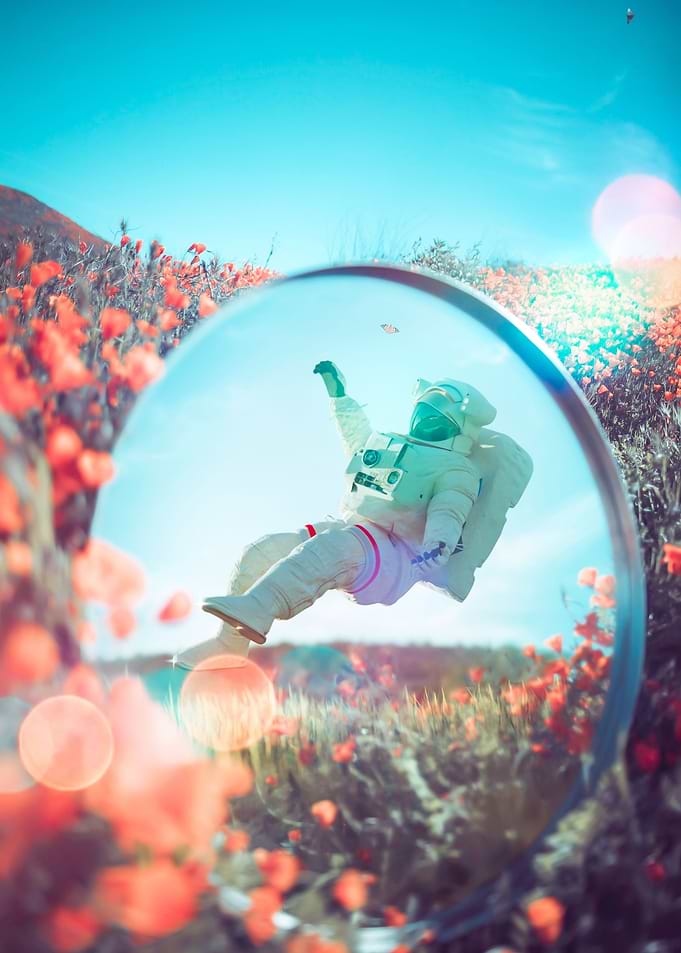 Astronaut in the mirror