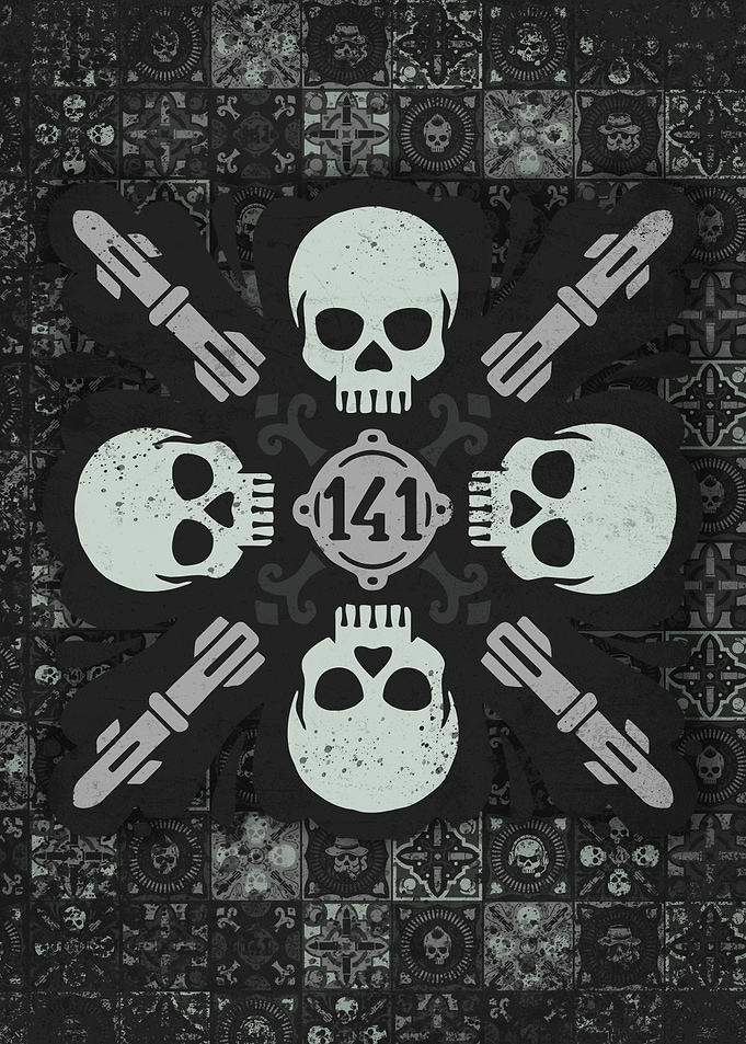 Skulls mosaic tile