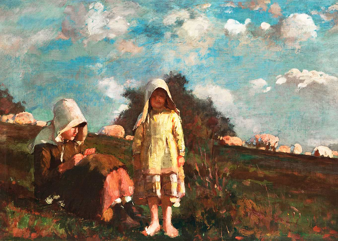 Two Girls with Sunbonnets