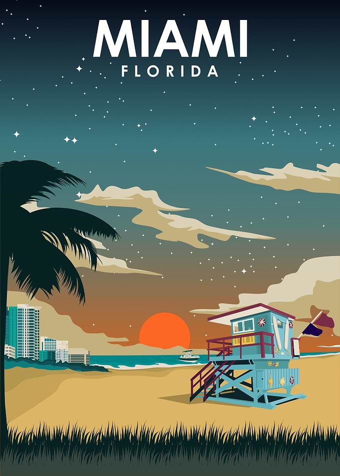 Miami Florida at Night