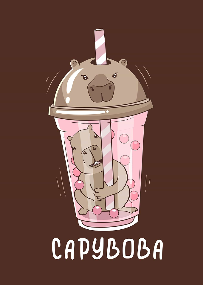 Funny Boba Tea Capybara
