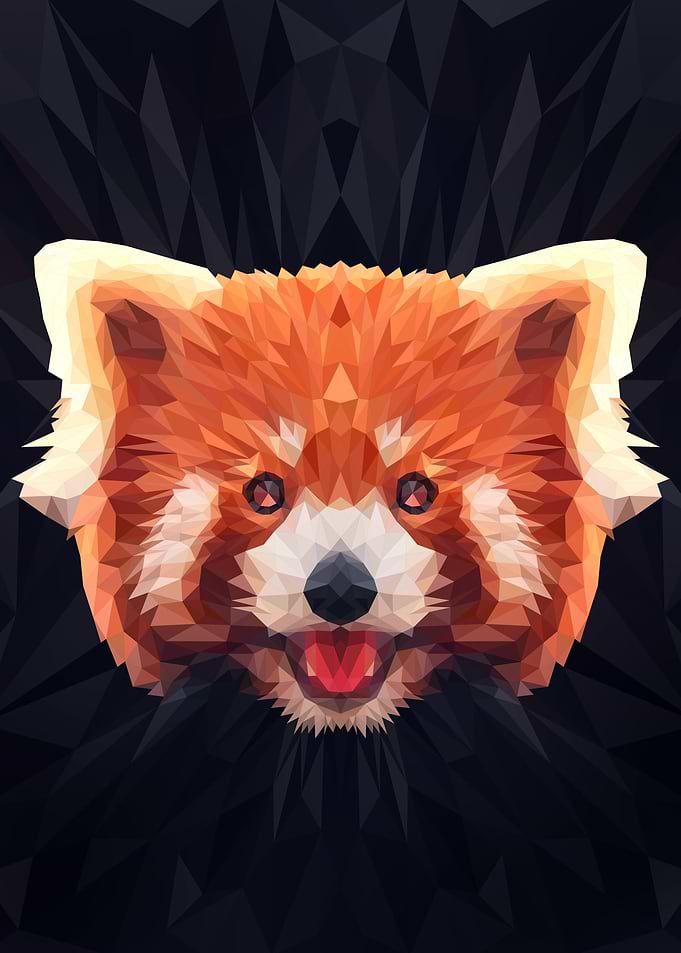 red panda low poly