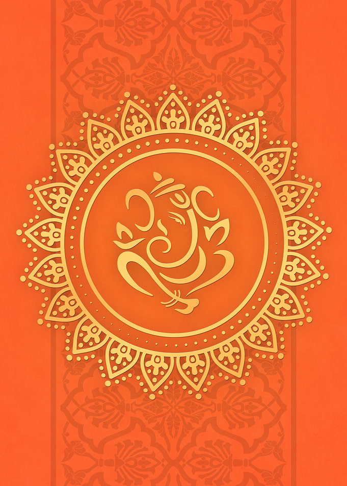 Hindu Ganesh Orange Yellow