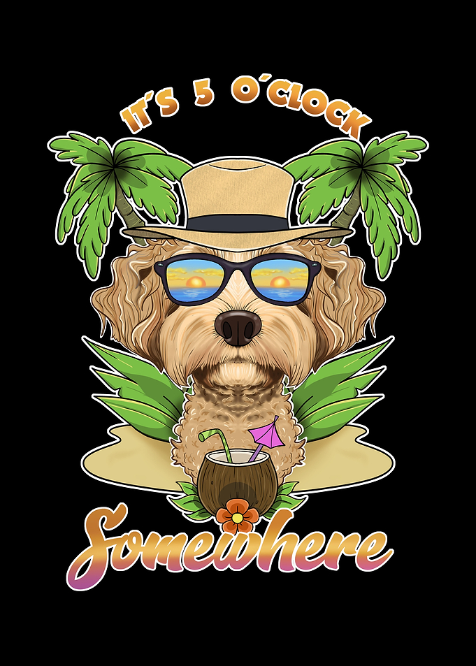 Labradoodle Drinking Beach
