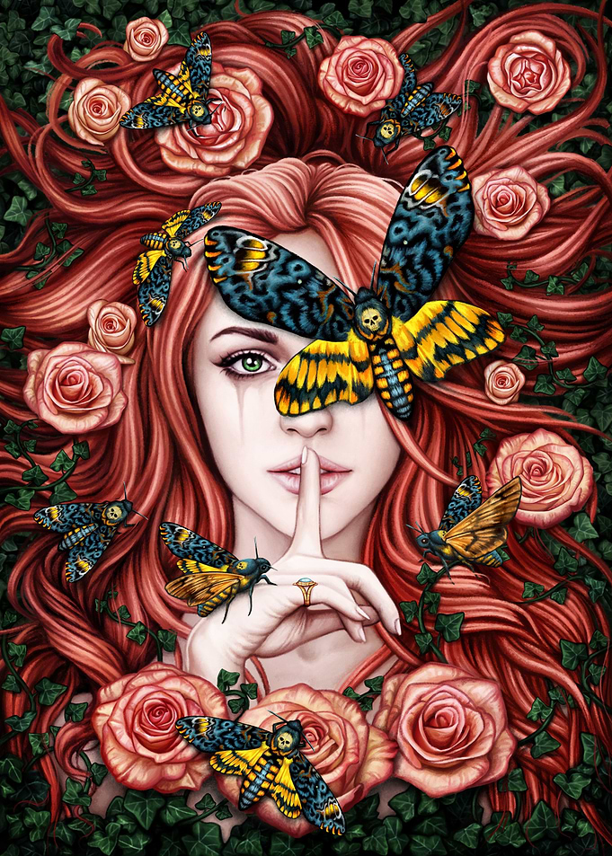Lady Moth with roses