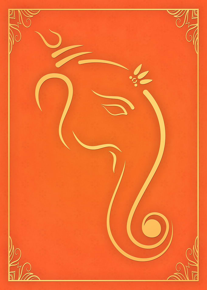 Lord Ganesh Hindu Orange