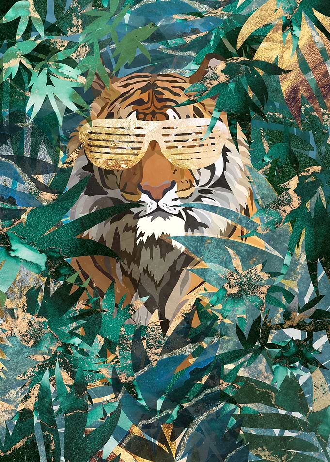 Gold tiger in the jungle