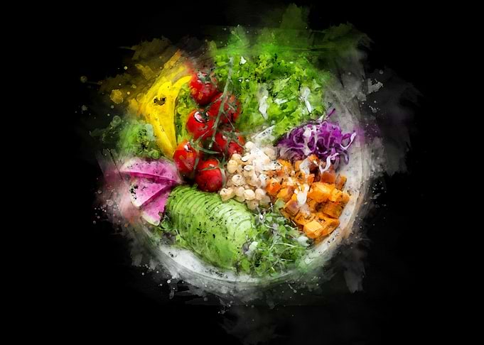 salad water color black
