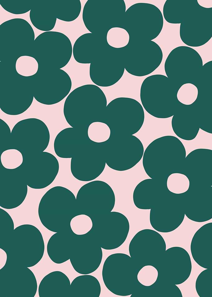 Forest Green Blush Daisies