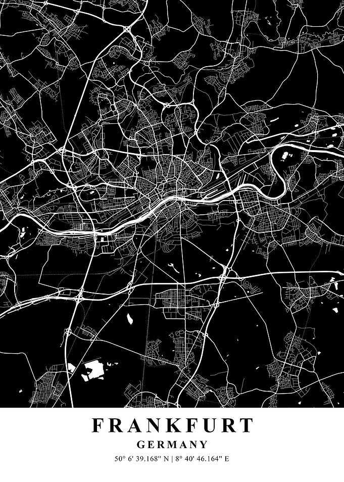 Frankfurt City Map Germany
