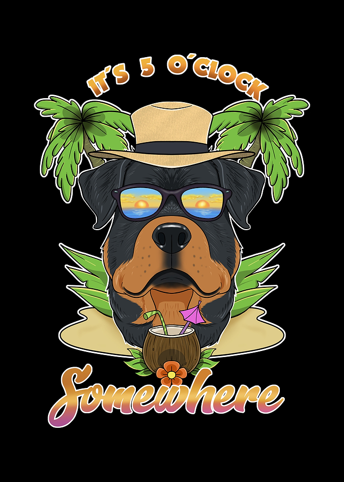 Rottweiler Drinking Beach