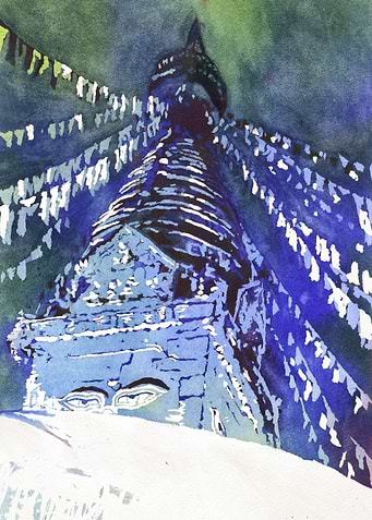 Buddhist Stupa Nepal art