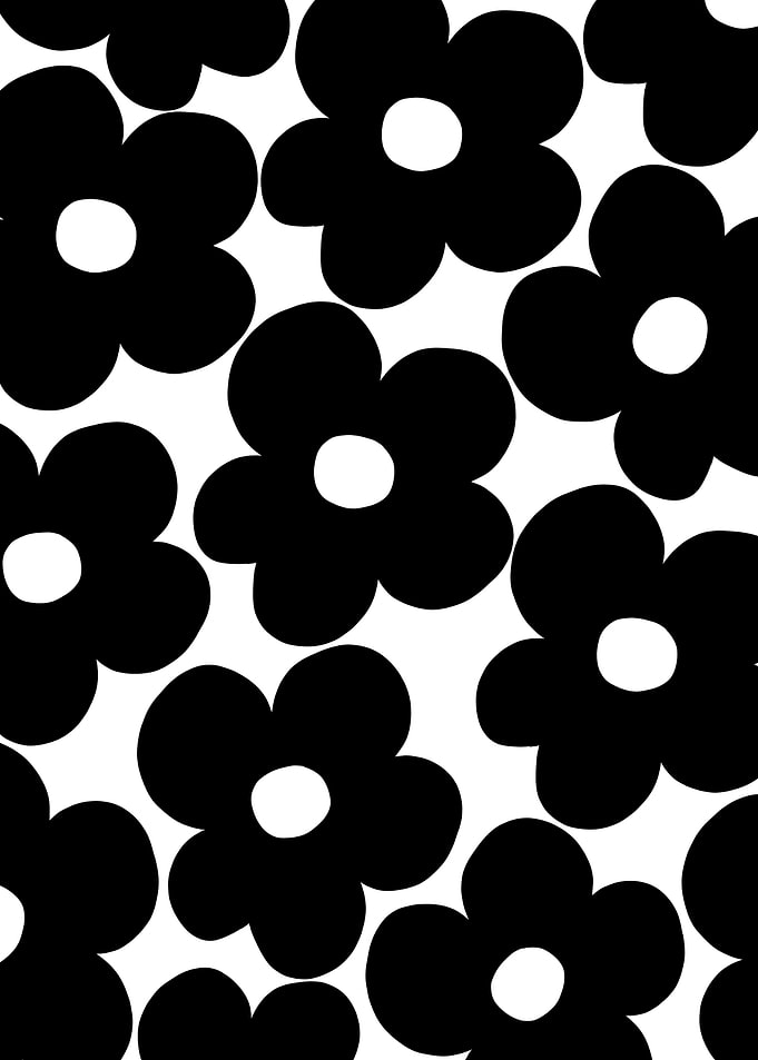 Retro Black Daisies 1