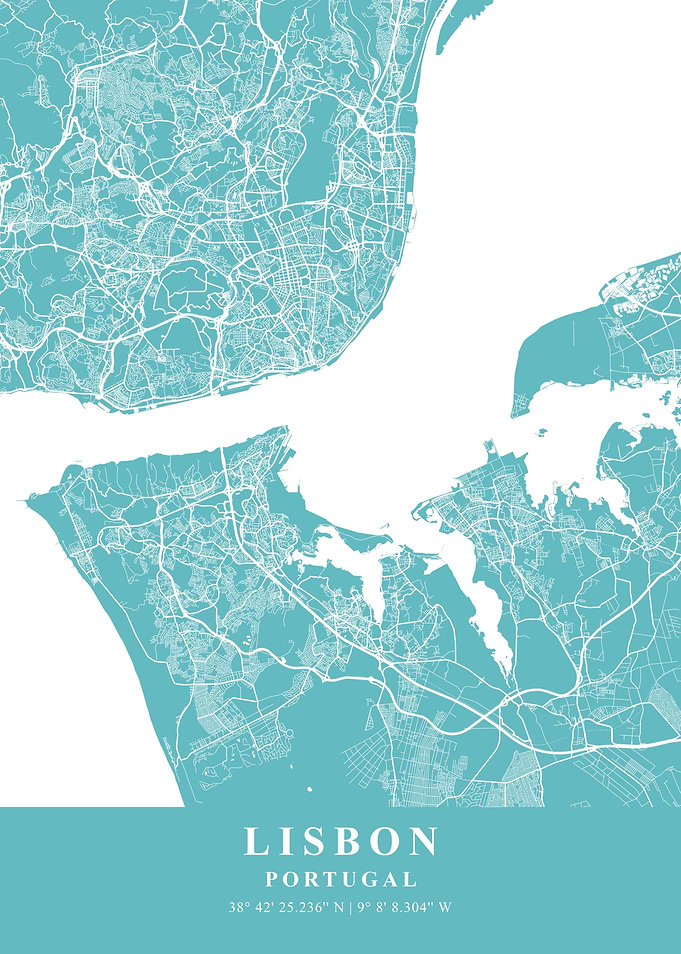 Lisbon Beach Plane Map