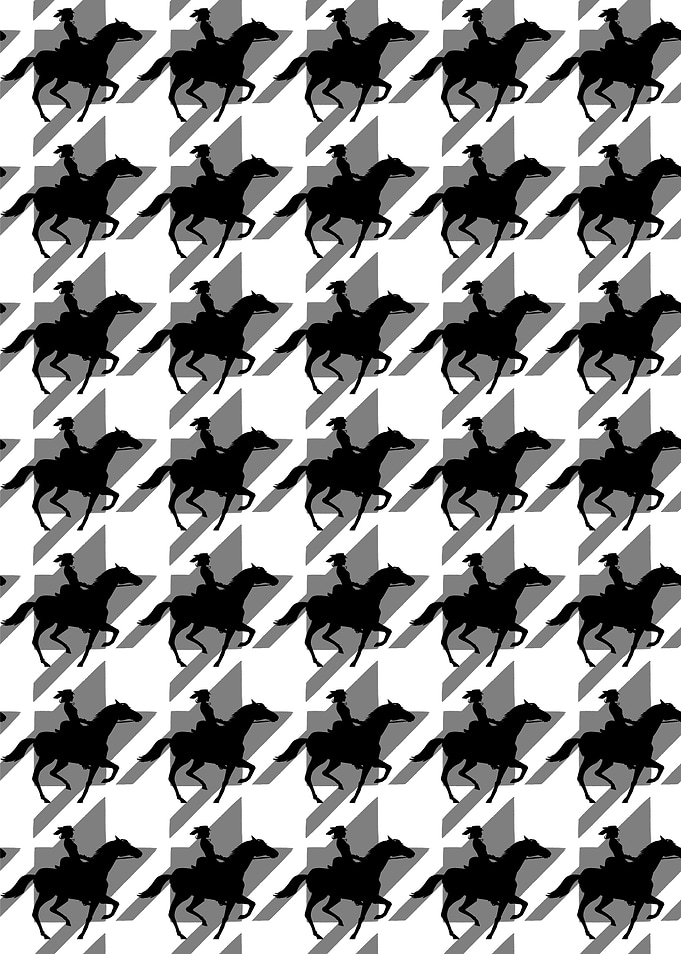 Houndstooth horsewomen