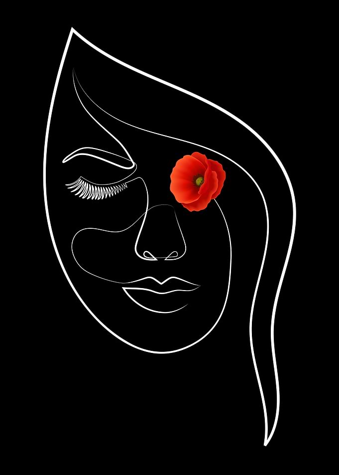 Minimal Face With Poppy