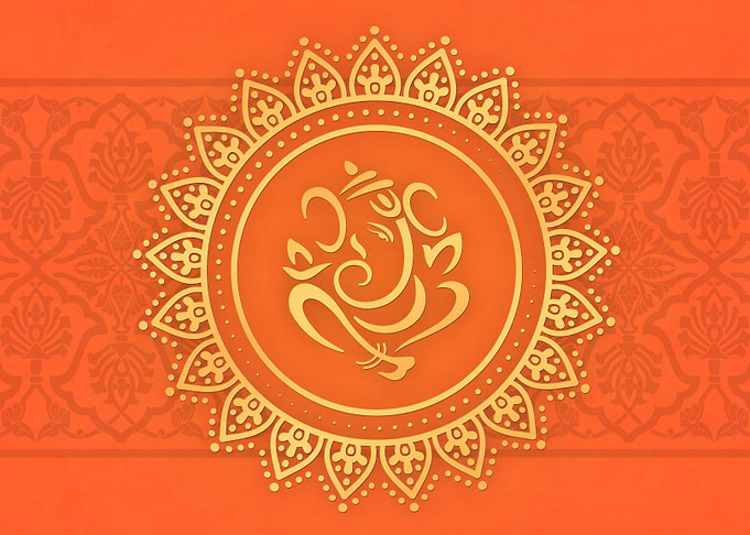 Hindu Ganesh Orange Yellow
