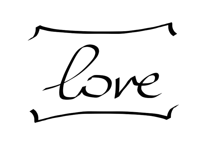 Love Text Line Art