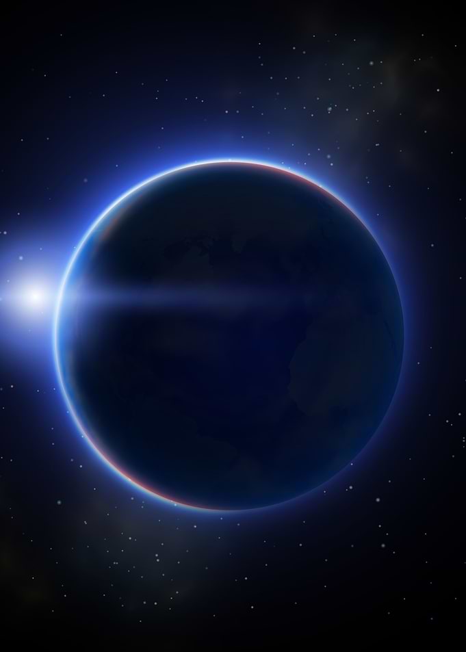 Sparkling moon eclipse
