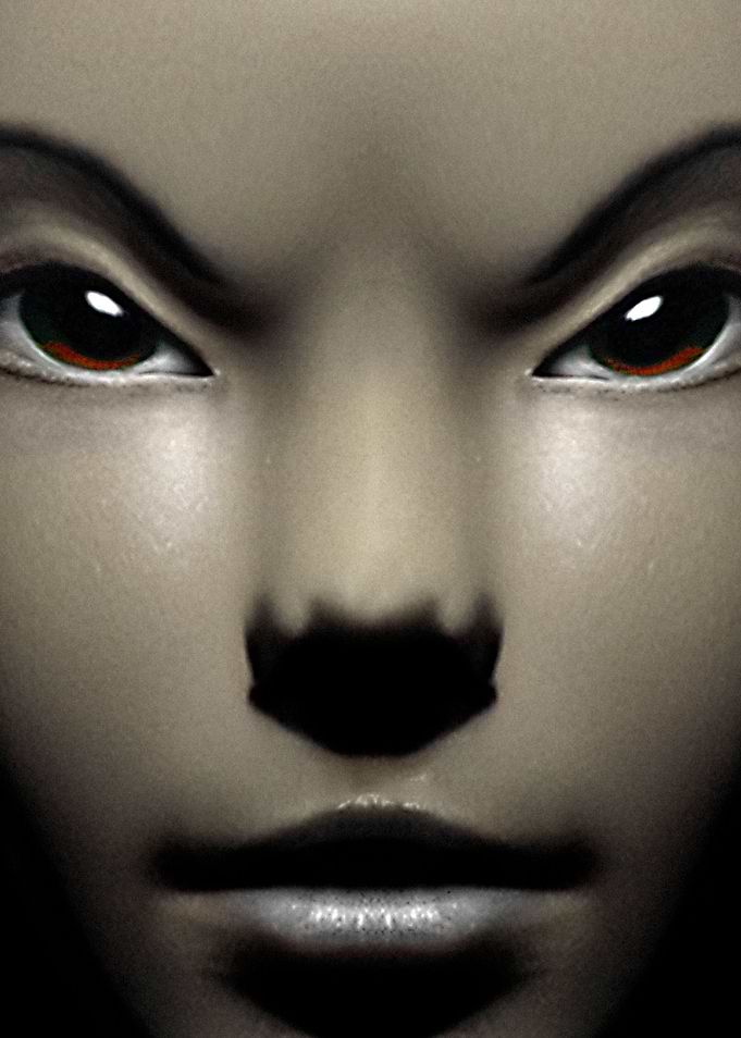Angry asian woman portrait