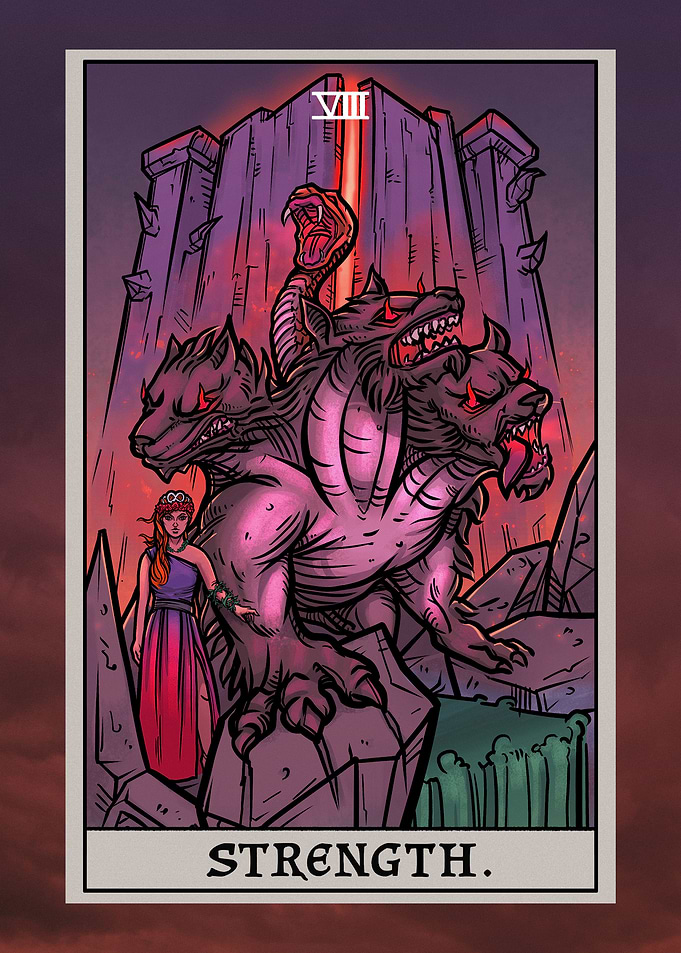 Strength Terror Tarot Card