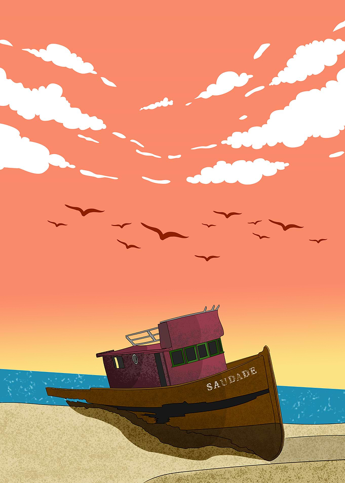 Sunset wreckage
