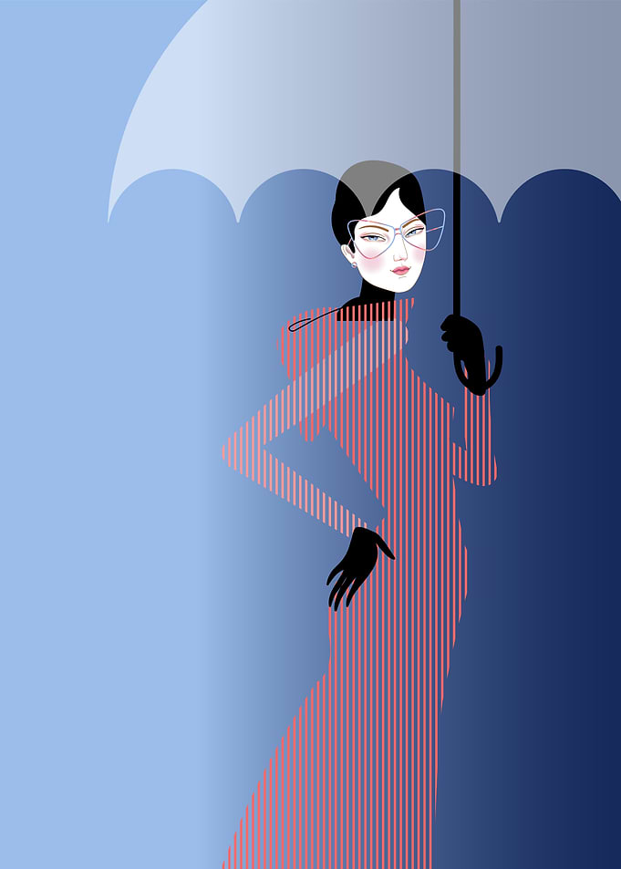 Woman with umbrella