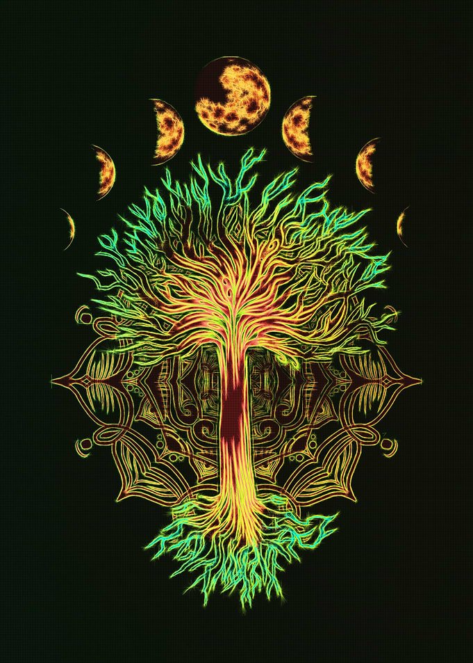 Tree of Life Mandala Moon