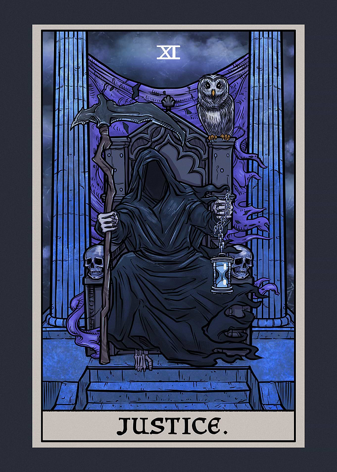 Justice Terror Tarot Card