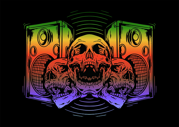 Loudspeaker Skull Art