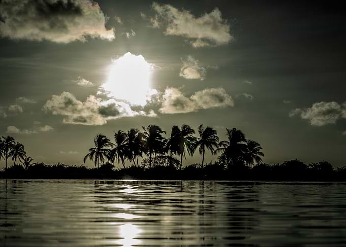 Sunset black and white