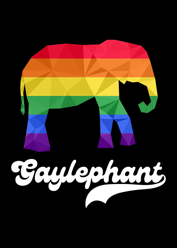 Gay Elephant LGBTQ Rainbow