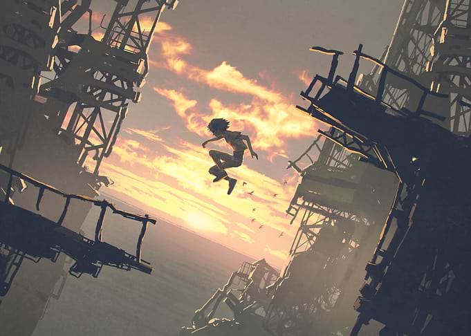 Sunset Ruined World