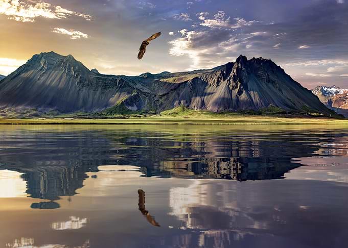 Mountains at Lake Nature