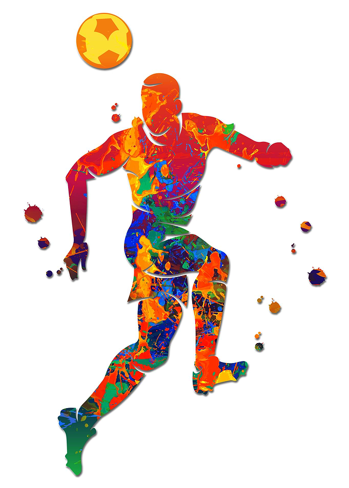 Player hits the ball with