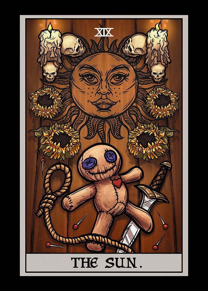 The Sun Terror Tarot Card